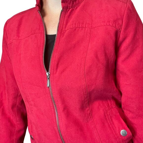 Red Suede Jacket - Vintage Studio Works - Excellent Condition (Women's 8 Petite) - Picture 4 of 8